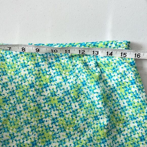 Rena Rowan 2 Piece Skirt Suit Floral Skirt Solid Jacket Lime Green Size 10 - Picture 13 of 16